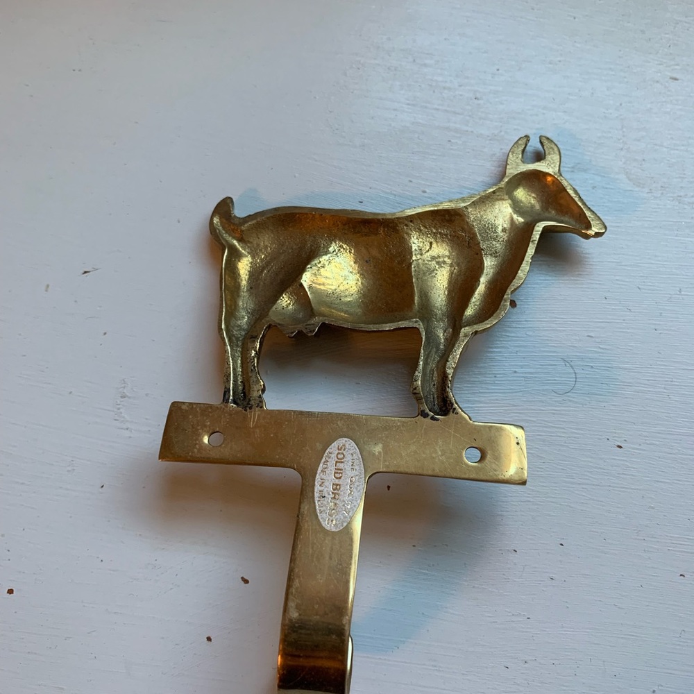 Vintage Brass Goat Wall Hook - Picture 4 of 4